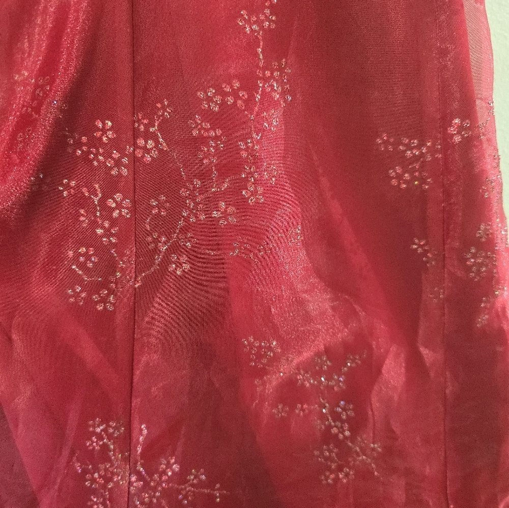 Zum Zum Prom Dress Maxi Gown 11/12 Red 90s Y2K Whimsigoth Vampy Dark Romantic - Picture 15 of 15